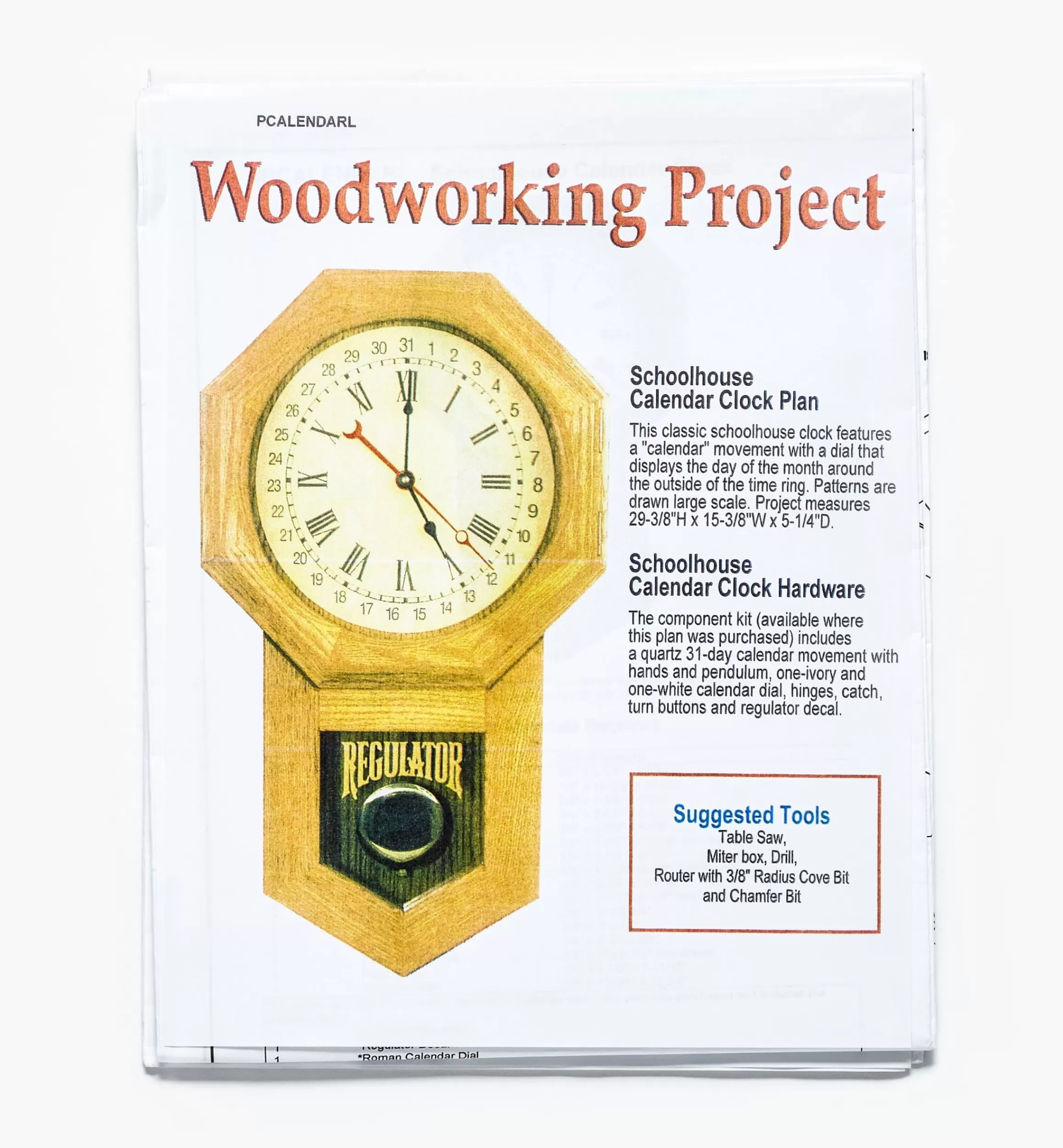 Lee Valley Calendar Clock Plan