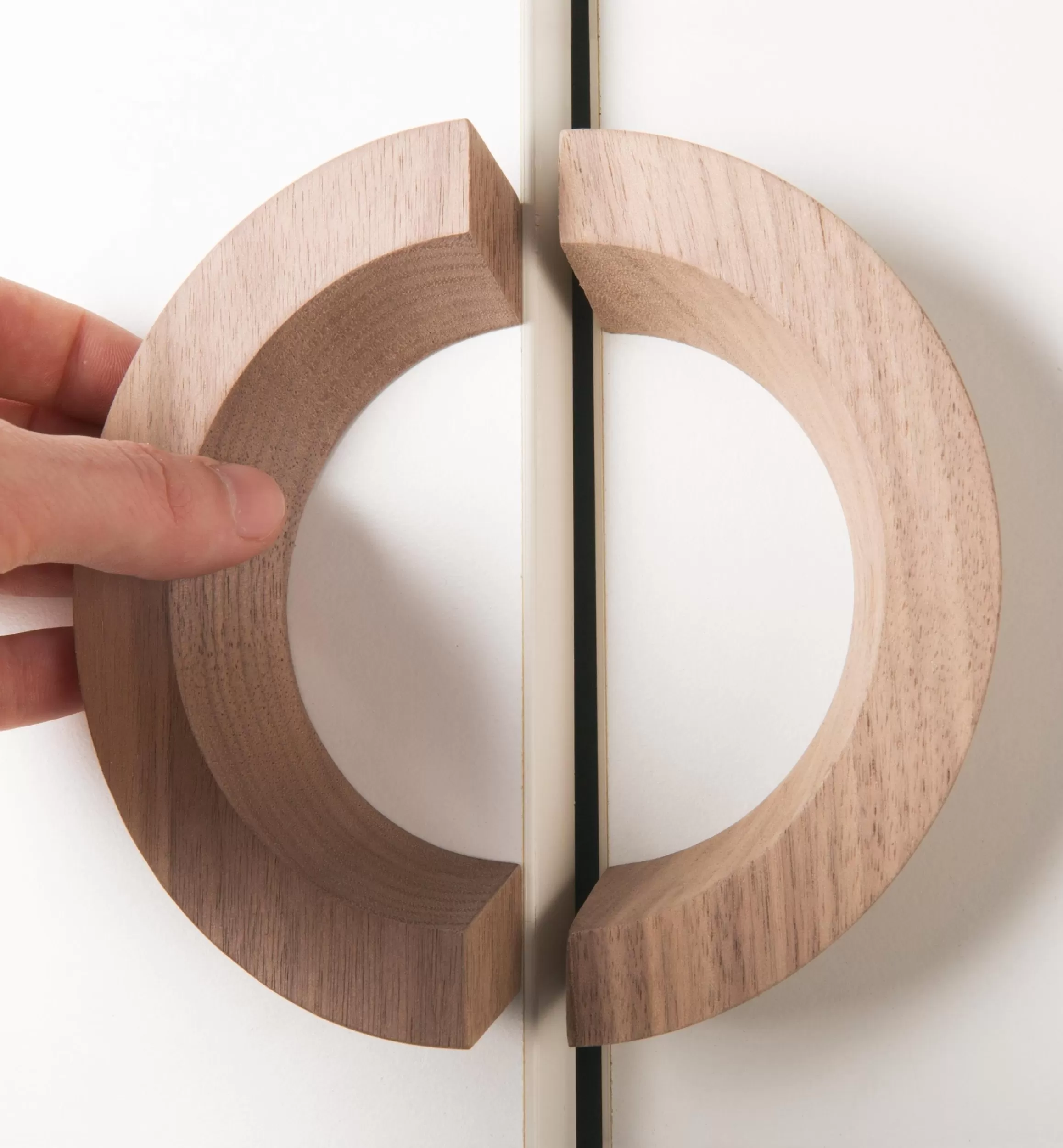 Lee Valley Danish Walnut Semicircular Half-Ring Pull