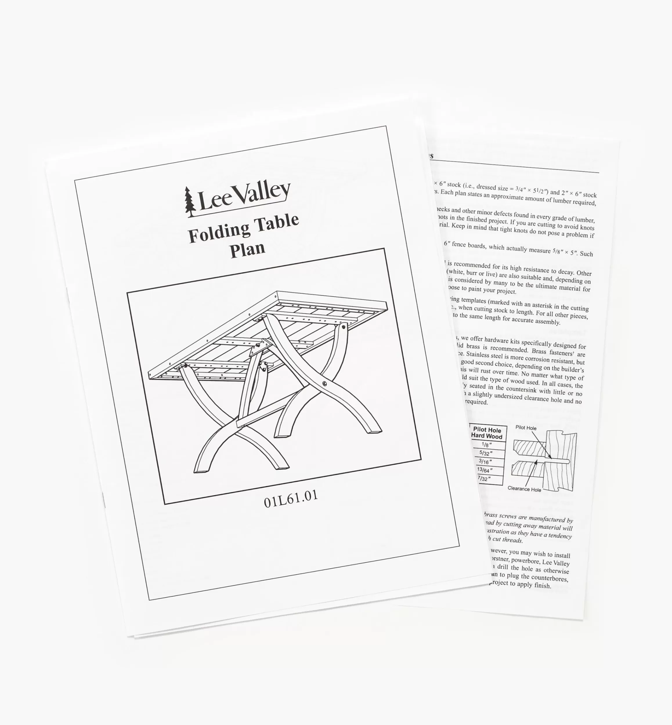 Lee Valley Folding Table Plan
