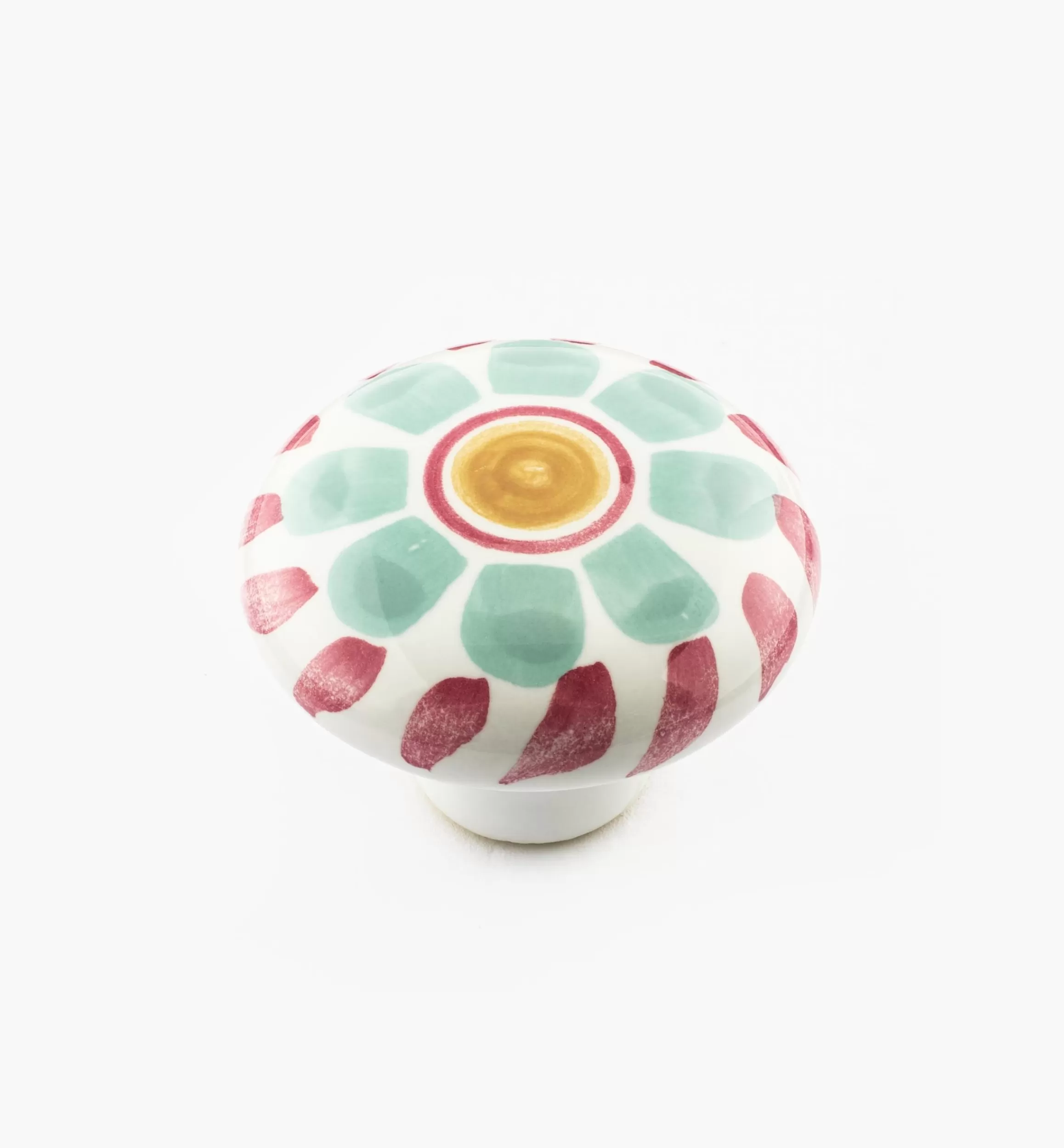 Lee Valley Green Floral Painted Ceramic Knobs
