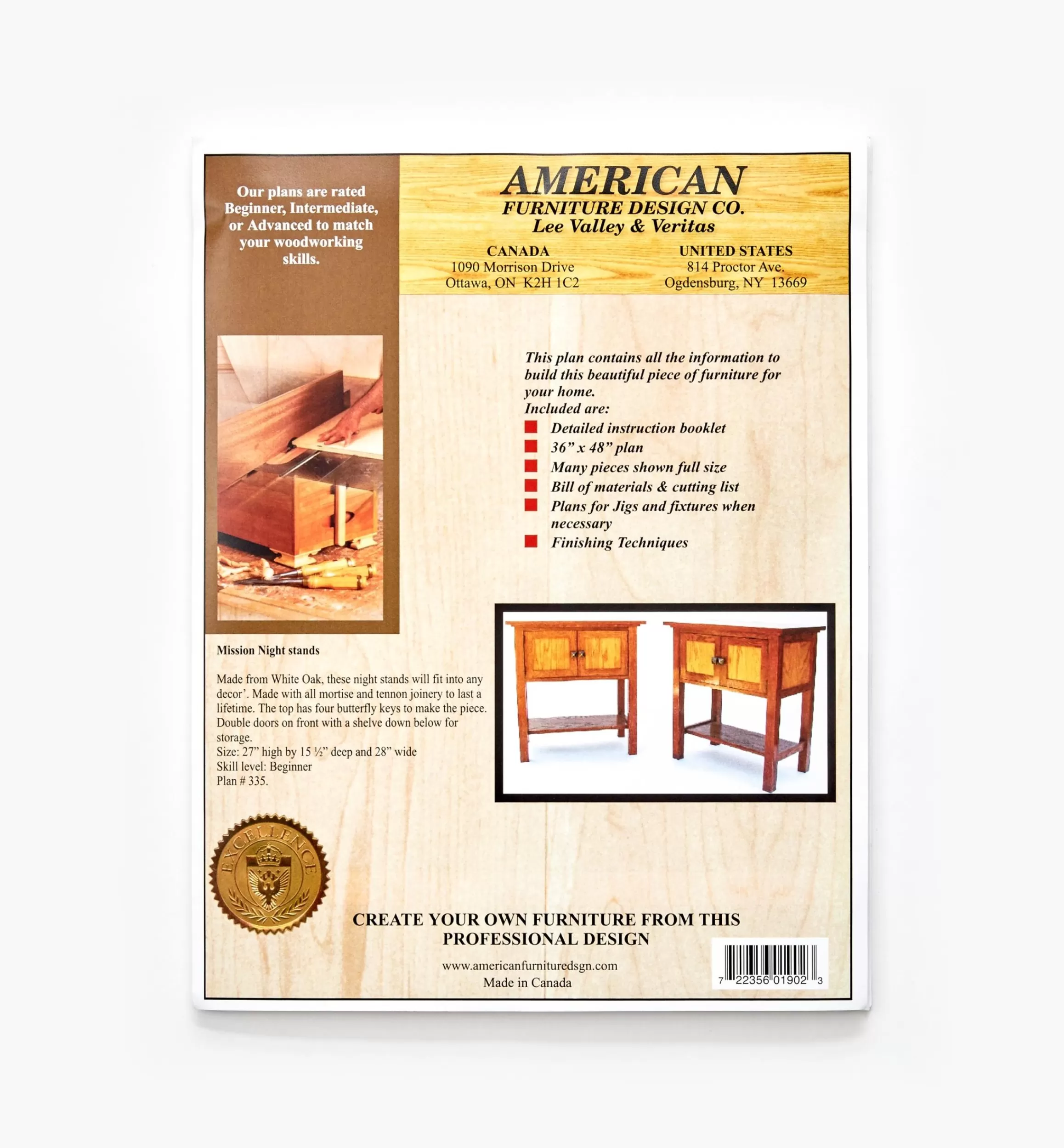 Lee Valley Mission Nightstand Plan