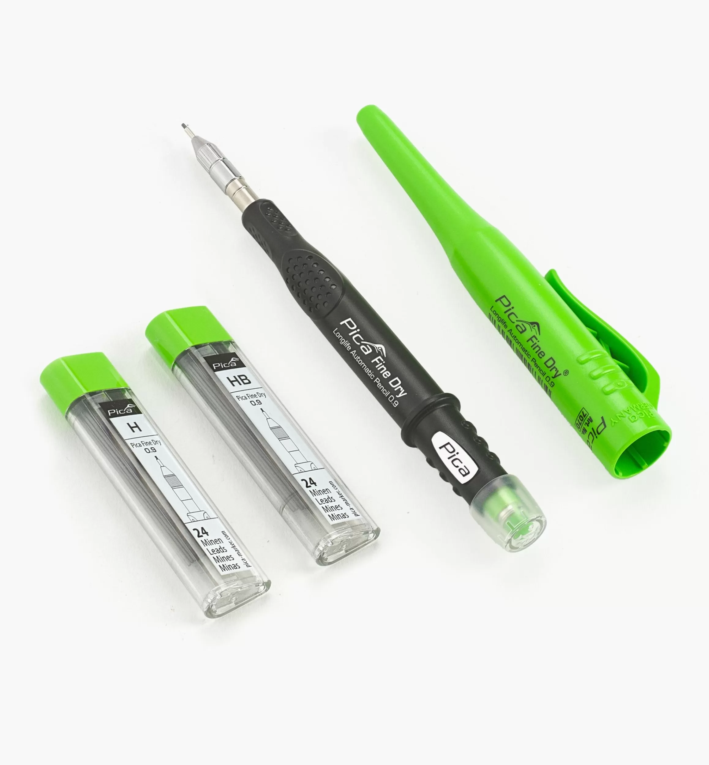 Lee Valley Pica Fine Dry 0.9mm Mechanical Pencil & 48 HB/H Leads Set