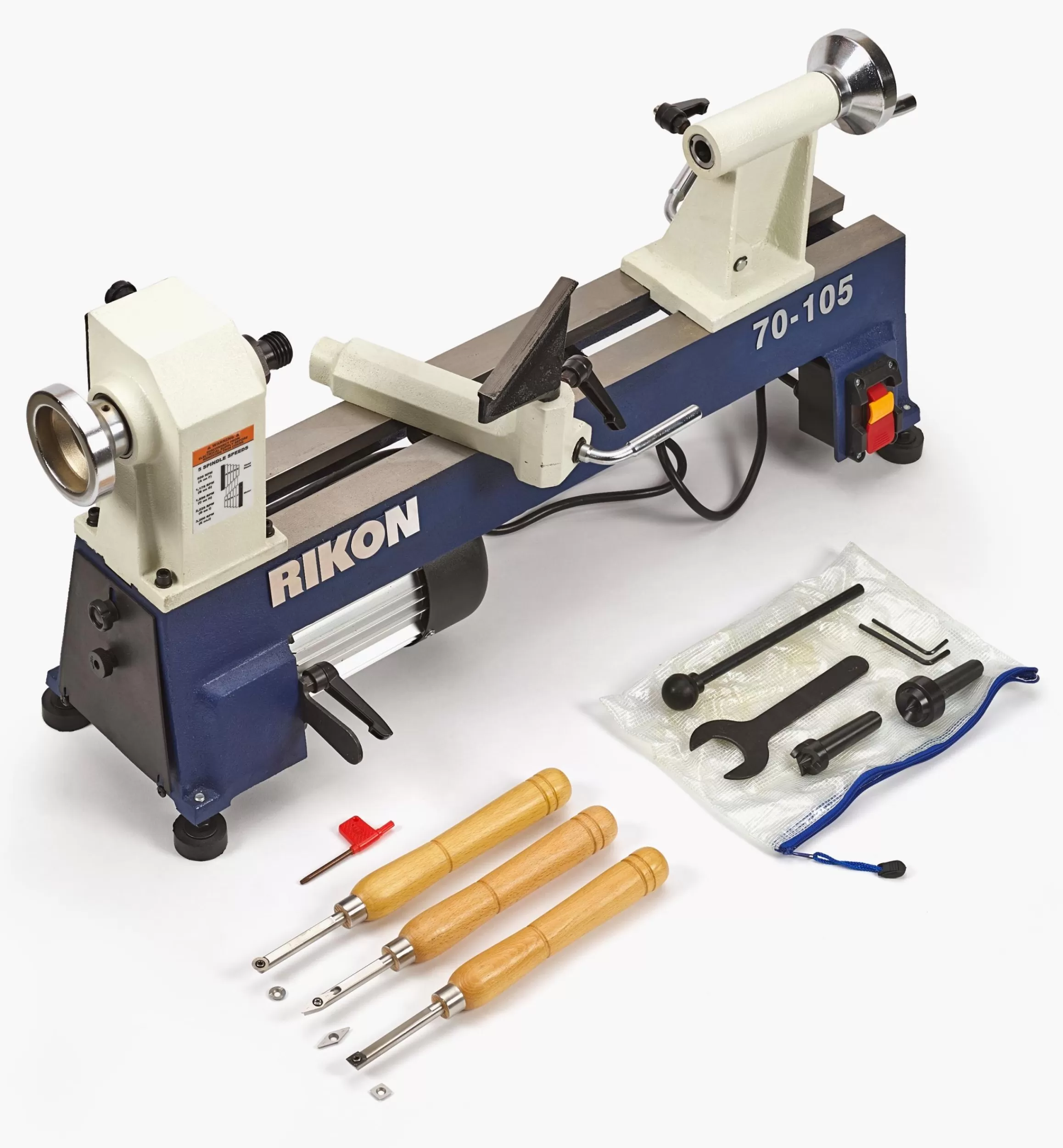 Lee Valley Rikon 1/2 Hp Mini Lathe & Set Of 3 Carbide-Tipped Turning Tools